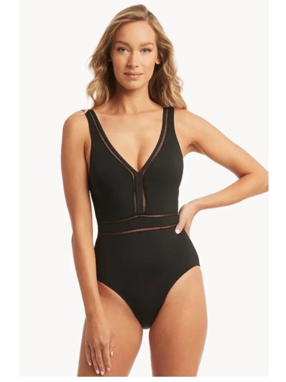 Sea Level Swim Australia Black One-Piece Swimsuit multi fit waist